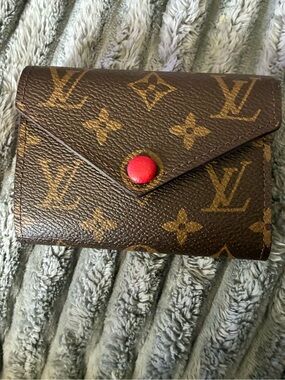 Louis Vuitton Monogram Canvas Wallet with Red lining